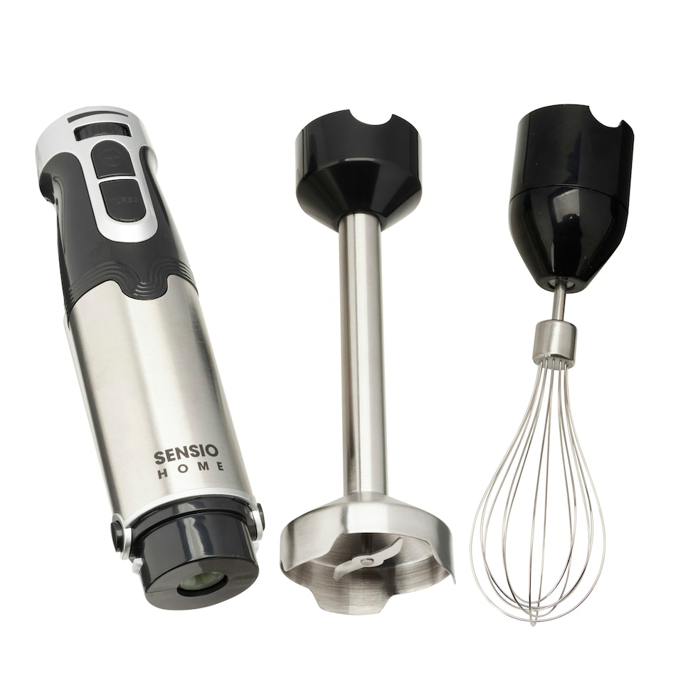 image 1 of Sensio Home 1000W Powerful Hand Blender 3 in 1 Stainless Steel with Attachment, 700ml Mixing Beaker & Whisk