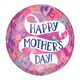 image 1 of Happy Mother's Day Layered Hearts Pink Orbz Foil Helium Balloon 38cm / 15 in | Pink