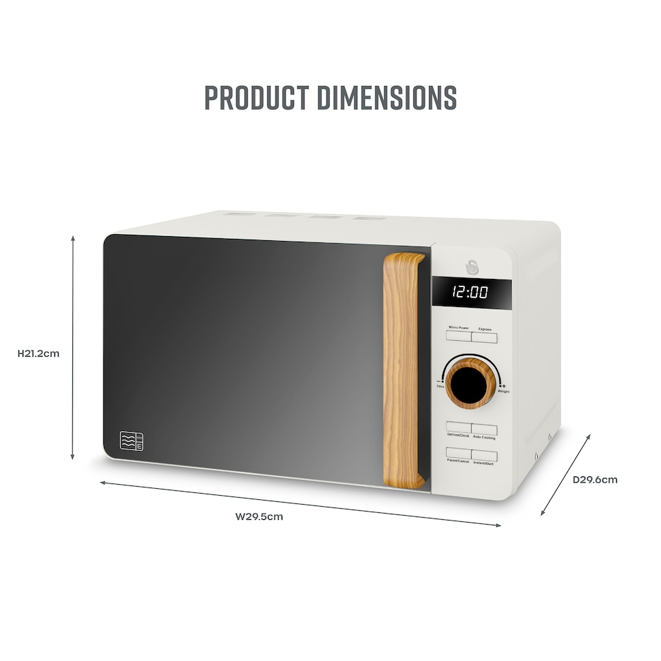 image 1 of Nordic 20L 800W Dig Microwave White LED