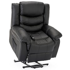 Seattle Electric Single Motor Rise Recliner Bonded Leather Chair (Black)