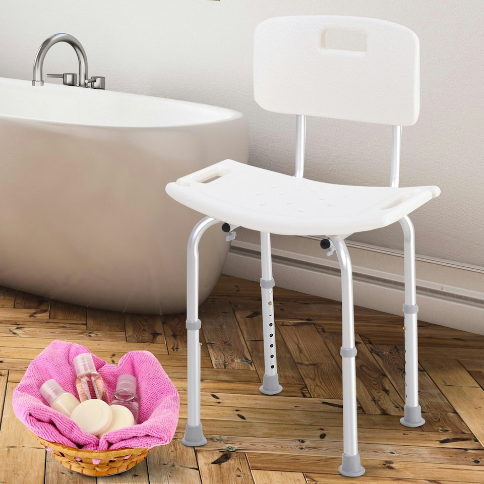 image 1 of HOMCOM Bath Chair Shower Seat, Safety Bathroom Elderly Aids