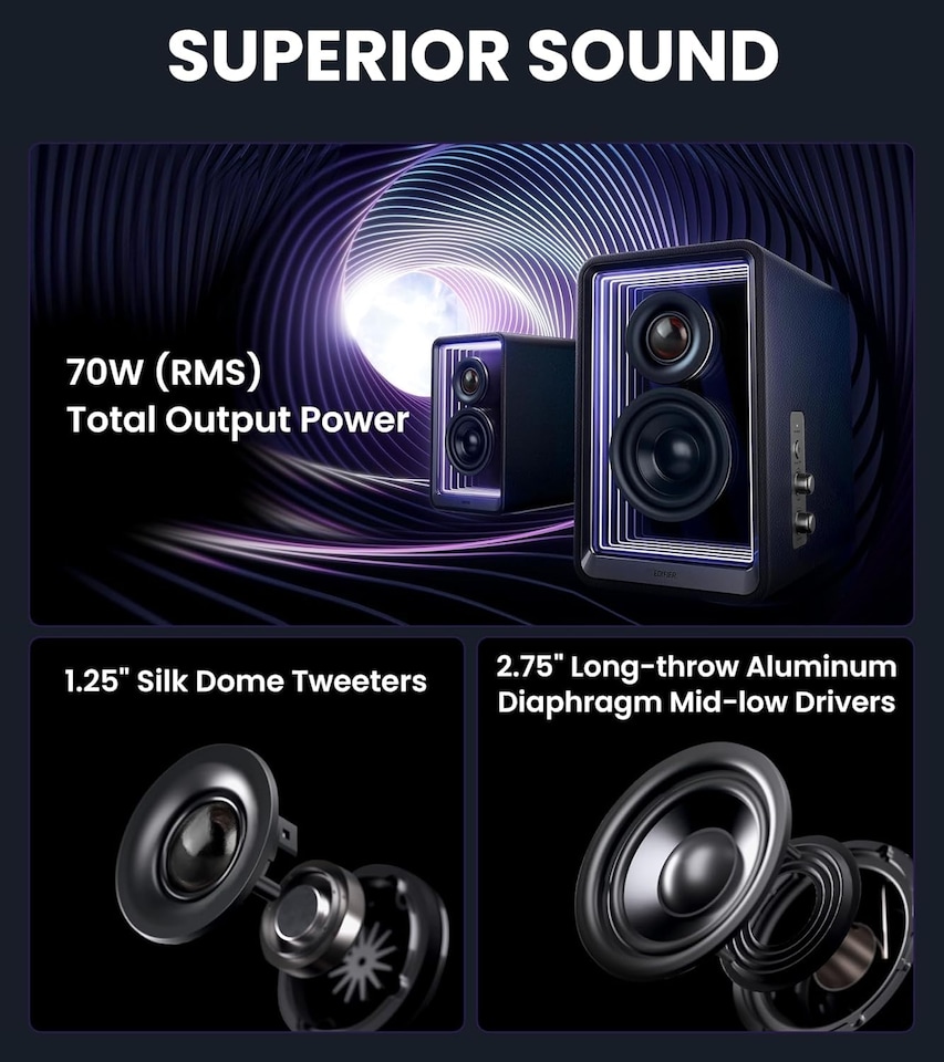 image 1 of Edifier QR65 Bluetooth Speakers - Black