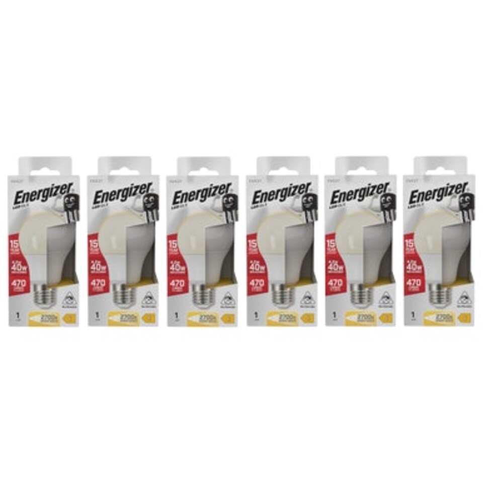 image 1 of Energizer LED GLS E27 470lm 4.2W 2700K (Warm White) Light Bulb - Pack of 6