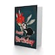 image 2 of Hare Flower Cartoon Woman Rabbit Her Birthday Card