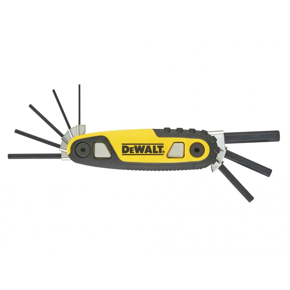 Dewalt Hand Tools Metric Folding / Locking Hex Key Set, 8 Piece - Multi Colour - One Size