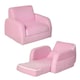 image 1 of HOMCOM 2 In 1 Kids Sofa Chair Bed Folding Couch Flannel Foam for 3-4 years Pink