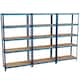 image 10 of Home Vida 5 Tier Garage Shelves Heavy Duty Shelves Boltless Shelving Storage Units - Holds Upto 875kg Per Bay - Blue - 3 Bays
