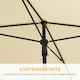 image 6 of Outsunny Aluminium Sun Umbrella Parasol Patio Rectangular 2M x 1.3M Beige