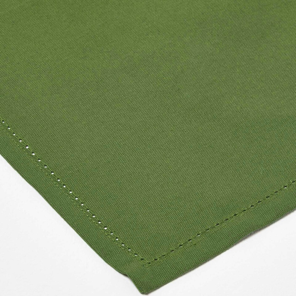 image 1 of Homescapes Dark Olive Fabric 4 Napkins Set Green