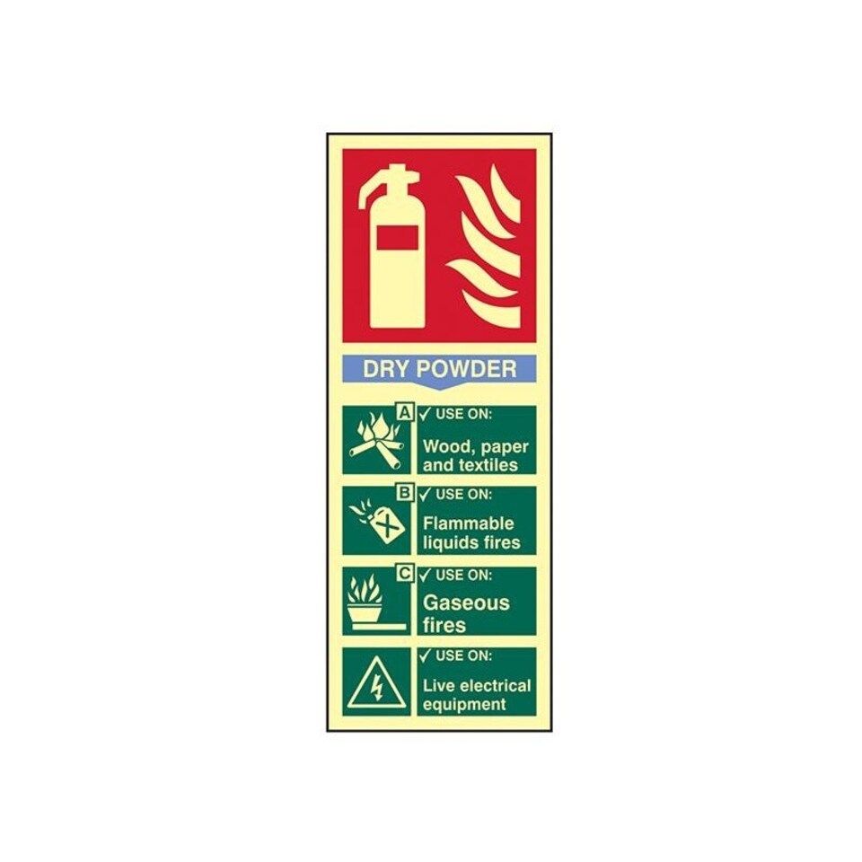 Scan Fire Extinguisher Composite - Dry Powder - Photoluminescent 75 X 200mm - Multi Colour - One Size