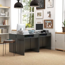 HOMCOM 80cm Compact Computer Desk with Keyboard Tray, Home Office Desk with Drawer for Bedroom Study, Grey