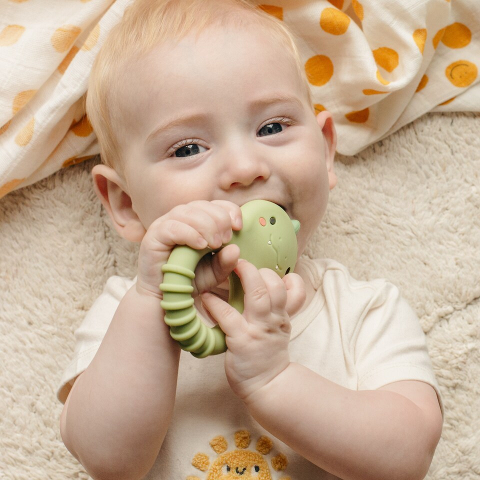 image 1 of Silicone Teether - Dino