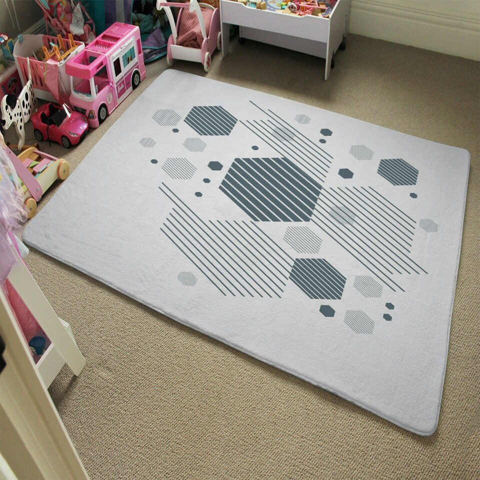image 1 of Geometric graphic 1600s (Rug) White | Medium: 80x150cm