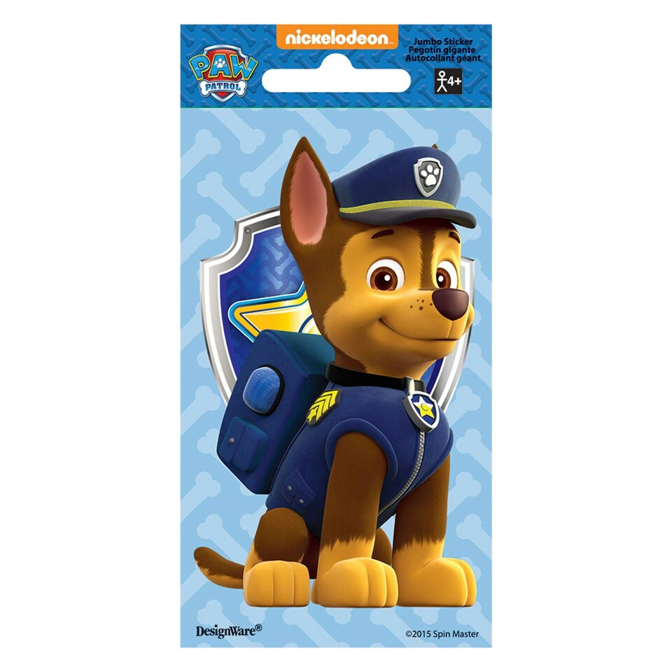 Paw Patrol Jumbo Chase Sticker Blue/Brown/Yellow One Size Tesco