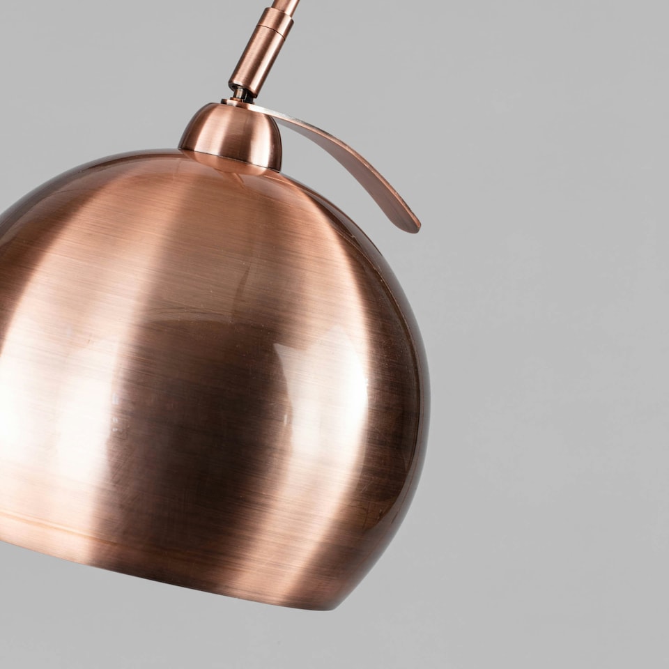 image 1 of BHS Benson Curved Floor Lamp, Copper