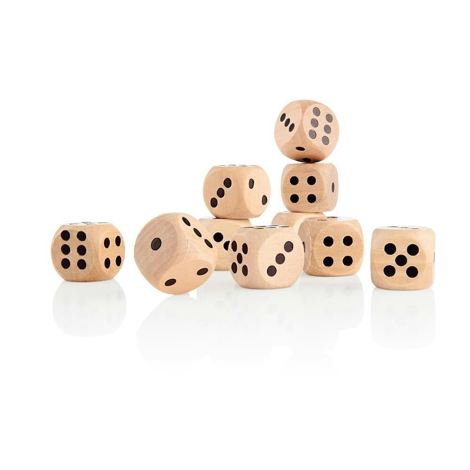 image 1 of Pack of 10 25mm Wooden Dice by Clever Kidz
