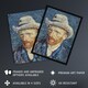 image 2 of Self Portrait Grey Felt Hat Van Gogh Vintage Huge Wall Art Print 18X24 In