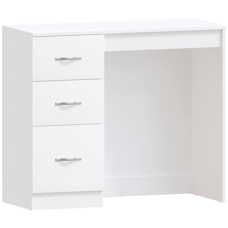 image 1 of Vida Designs Riano 3 Drawer Dressing Table Vanity Makeup Desk, White