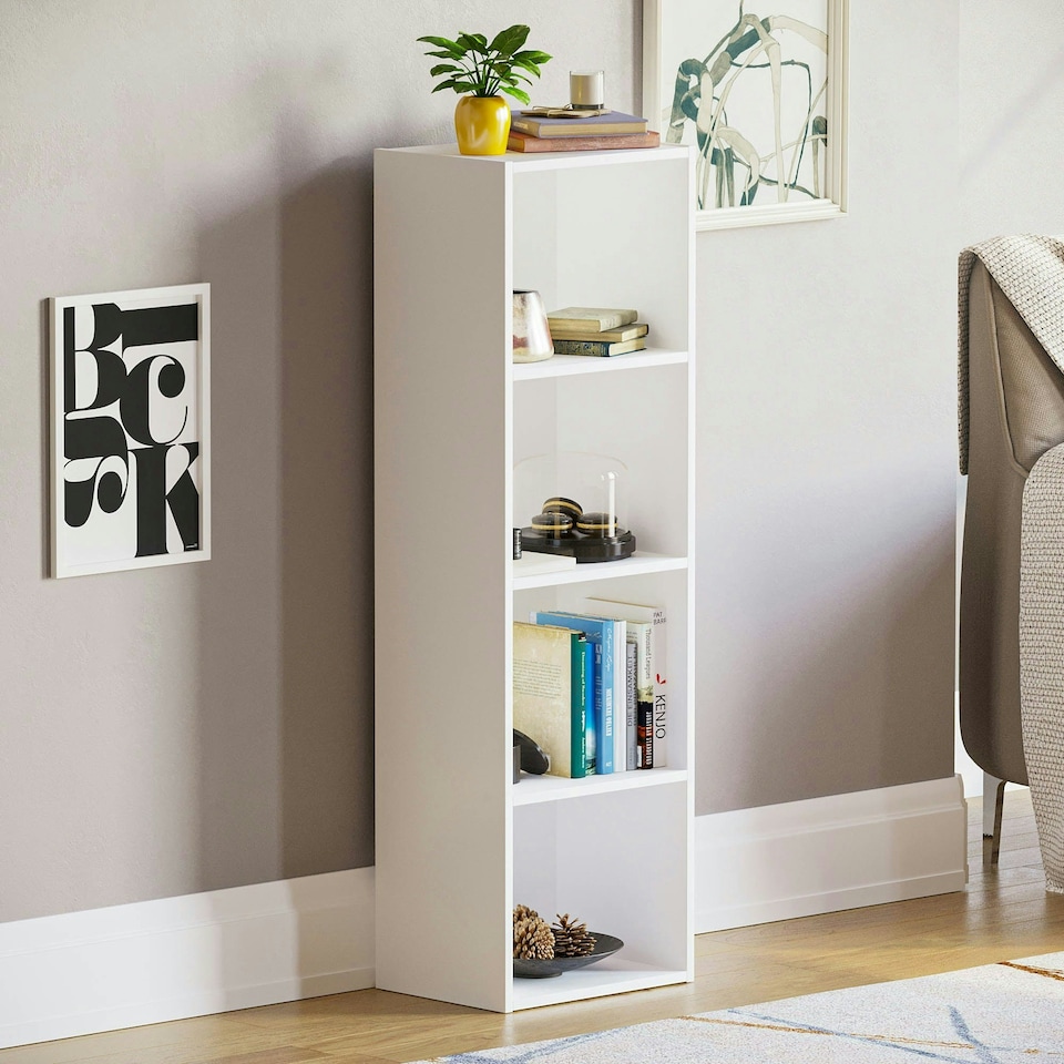 image 1 of Vida Designs Oxford 4 Tier Cube Bookcase Display Storage, White