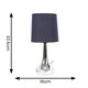 image 3 of ValueLights Teardrop Pair Chrome Touch Table Lamp Navy Shade & Bulb | Blue