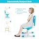 image 9 of COSTWAY Kids Desk and Chair Set Height Adjustable Kids Study Table and Chair Set-Blue