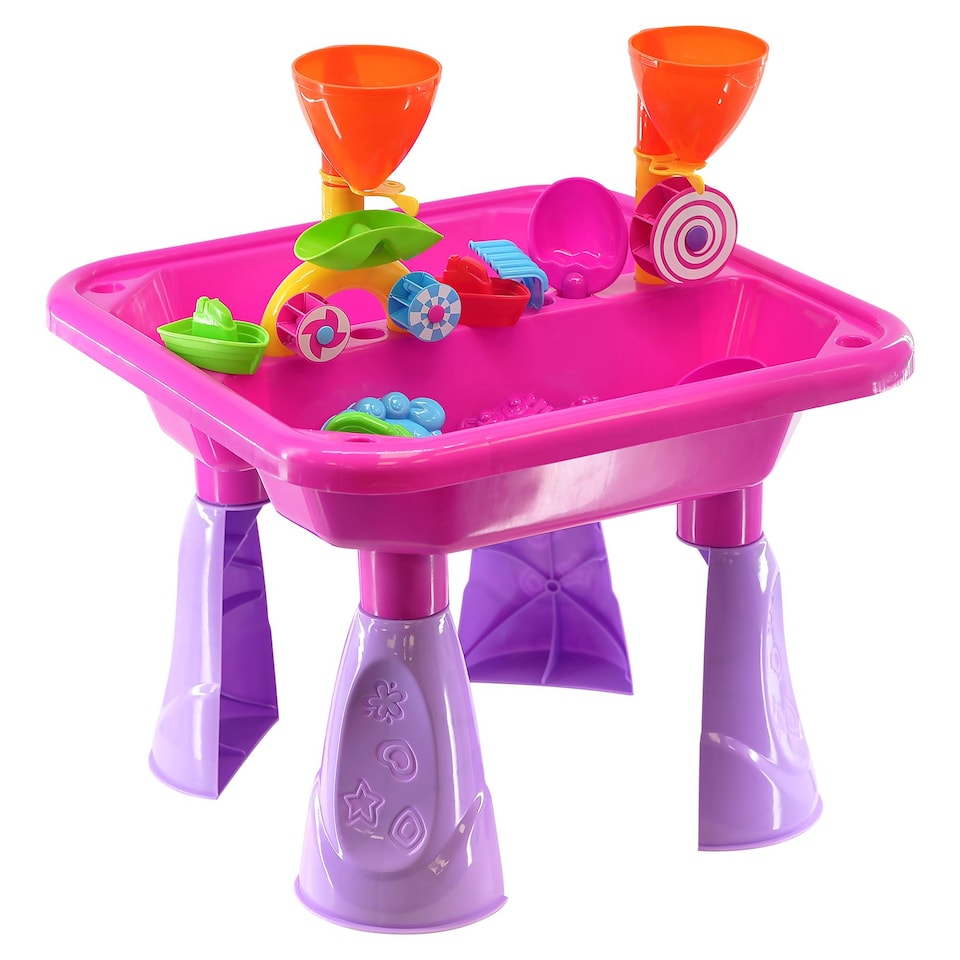 image 1 of The Magic Toy Shop Sand and Water Table 23-Piece Pink Kids Outdoor Play Set