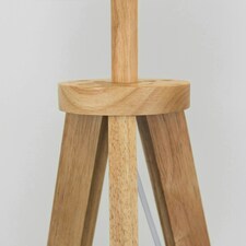 ValueLights Morrigan Wooden Tripod Floor Lamp Base with Shelf Brown