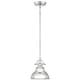 image 1 of Emery 1 Light Dome Ceiling Mini Pendant Silver, E27