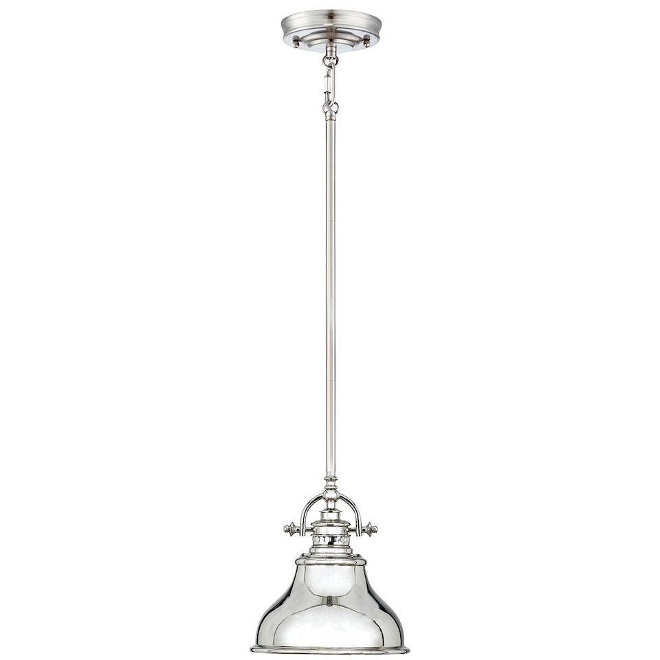 image 1 of Emery 1 Light Dome Ceiling Mini Pendant Silver, E27