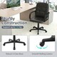 image 8 of COSTWAY Leather Office Chair PU Upholstered Swivel Chair Black