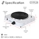 image 6 of 1.5kW Electric Portable Kitchen Hot Plate