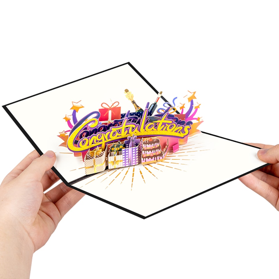 image 1 of Cheers to You 3D Pop Up Congratulations Card