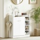 image 8 of HOMCOM Shoe Storage Cabinet Footwear Rack Stand w/Adjustable Shelves White