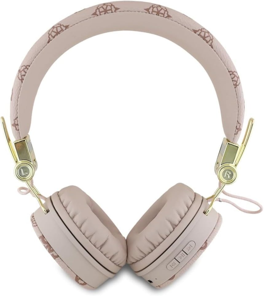 image 1 of Guess 4G Peony Script Round Shape ENC Bluetooth On Ear Headphones Brown - GUBH70EPOSMW