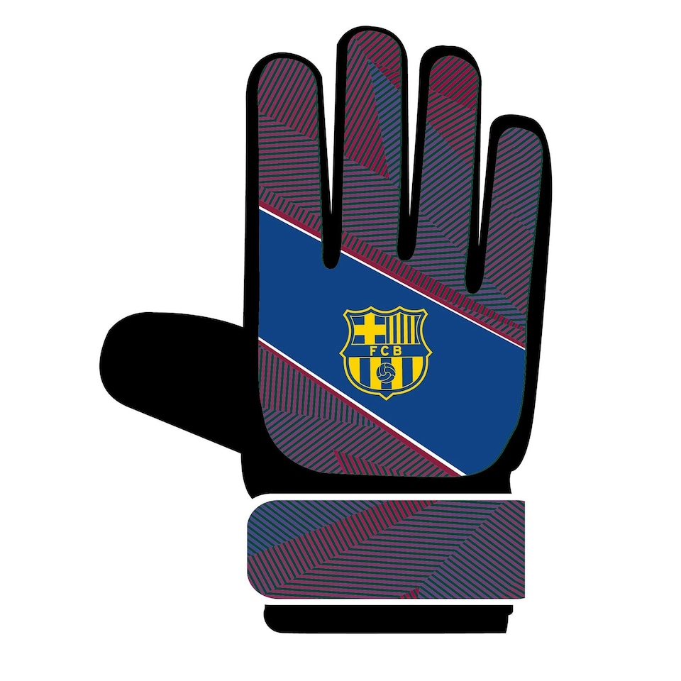 image 1 of FC Barcelona Childrens/Kids Goalkeeper Gloves - Blue/Red/Yellow - 10-16 Years