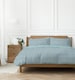 image 1 of Copenhagen Home Arri Reversible Double Duvet Cover Set with Pillowcases - Ocean Blue