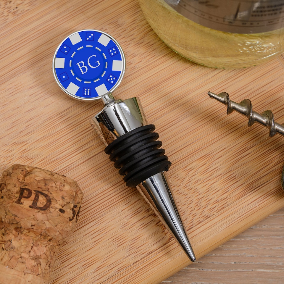 image 1 of Personalised Poker Chip Bottle Stopper Birthday Gift for Friend