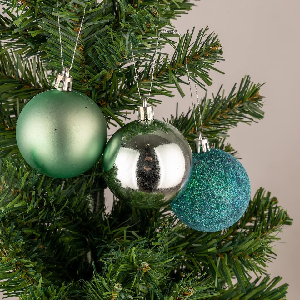image 1 of 60mm/18Pcs Christmas Baubles Shatterproof Turquoise,Tree Decorations