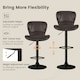 image 5 of COSTWAY Set of 2 Bar Stools Swivel Bar Chair w/Footrest Brown