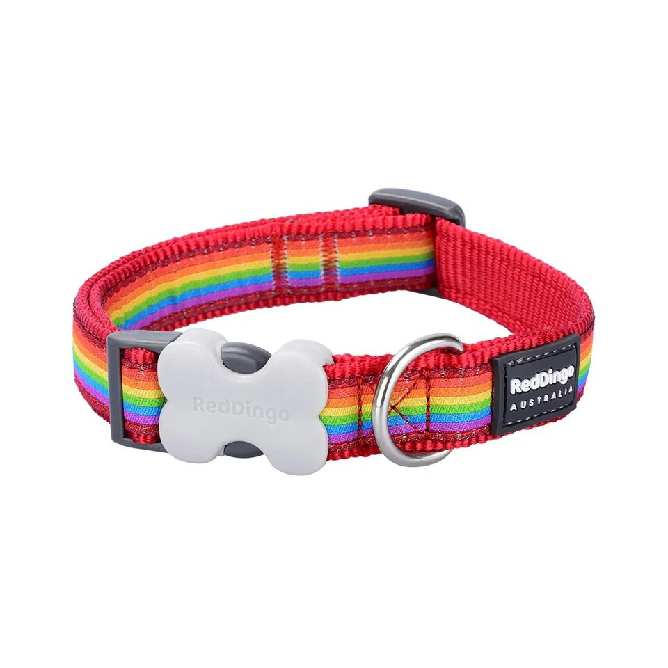 image 1 of Dog Collar Design Rainbow Red Red | L