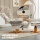 image 3 of HOMCOM Recliner Chair and Footstool Linen-touch Fabric Wooden Base Multicolour
