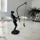 image 3 of Metal Sculpture off a Man with a Fishing Rod Reeling in his Catch Rustic Figurine Hobby Gift Sweet Memories Grandfather Father Son Vintage Decor Gift Present