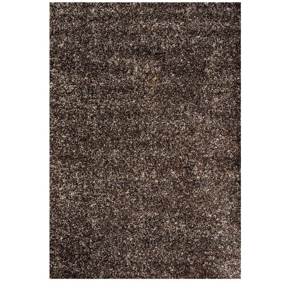 image 1 of KUKOON Chocolate Brown Mottled Shaggy Living Room Area Rug 80cm x 150cm Brown