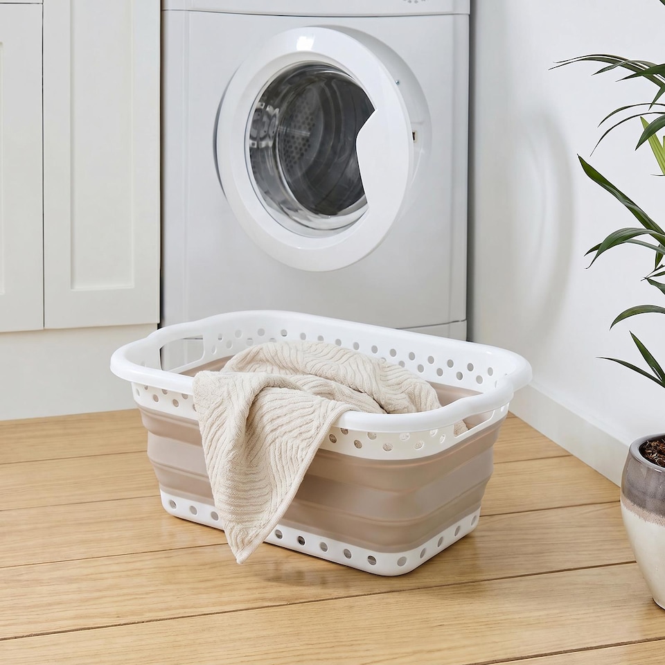 image 1 of OHS Collapsible Laundry Basket Folding Washing Clothes Storage