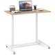 image 1 of COSTWAY Adjustable Height C-Shaped Mobile Standing Desk Natural N/A