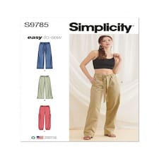 Simplicity 9785 Paper Sewing Pattern – Women’s Trousers, Size Y5 (18–20–22–24–26), Easy
