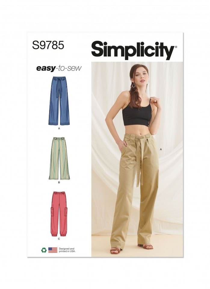 image 1 of Simplicity 9785 Paper Sewing Pattern – Women’s Trousers, Size Y5 (18–20–22–24–26), Easy
