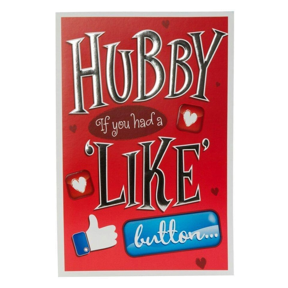 image 1 of Husband 'Like Button' Valentine's Day Hubby Card - Medium by Hallmark New