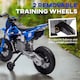 image 4 of AIYAPLAY 12V Kids Electric Motorbike, Kids Electric Ride on Motorcycle, Battery Powered Toy with Twist Grip Throttle, Training Wheels, Suspension System, Music, Blue