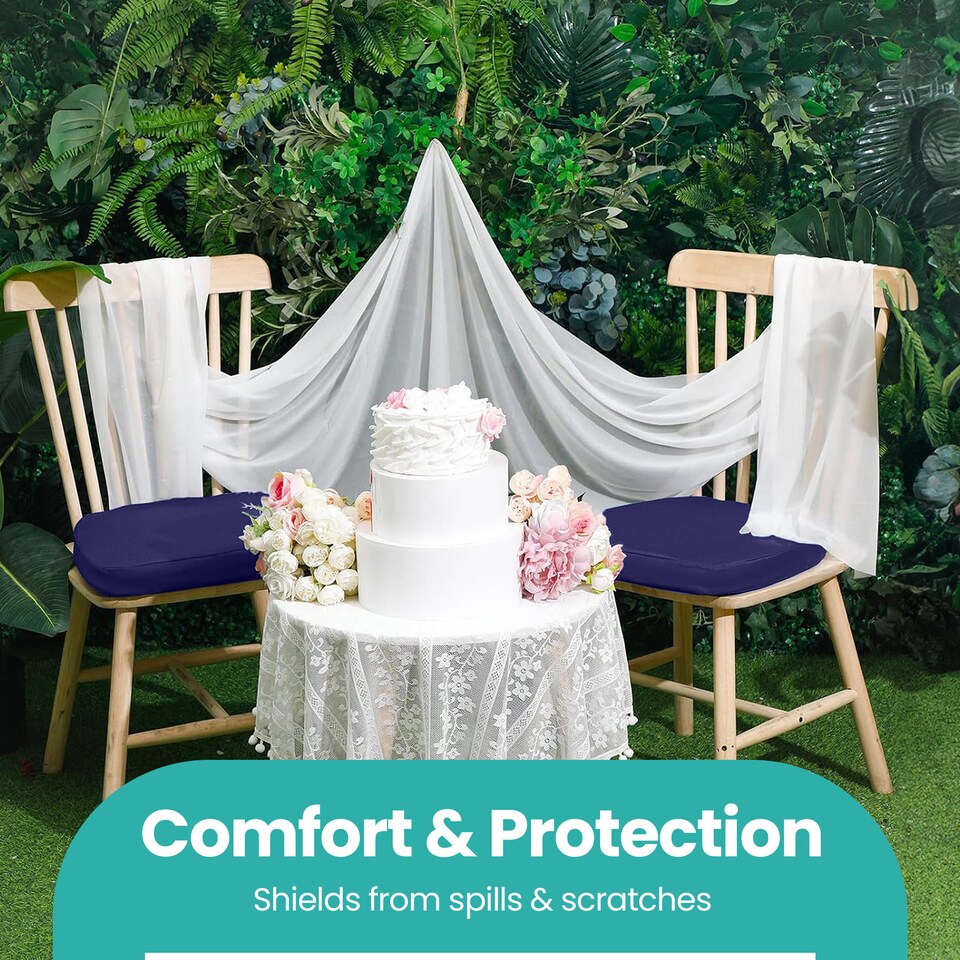 image 1 of Dining Seat Chair Covers Stretchable Spandex High-Back Slipcovers - 10pcs
